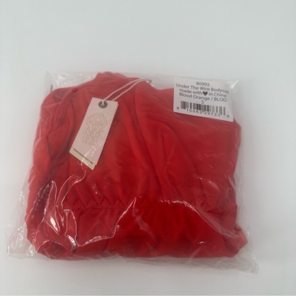 Revolve x Hah Under the Wire Bodysuit Blood Orange Red Size Small New with Tags - Picture 7 of 15
